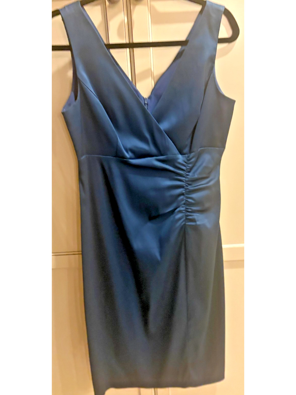 Donna Ricco NY Dress Shirred Front Sleeveless Womens Size 8 Dark Aqua